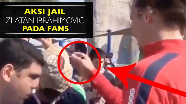 Video kejailan Zlatan Ibrahimovic pemain klub Manchester United terhadap fans yang mengambil topi fans untuk di tanda tangan.