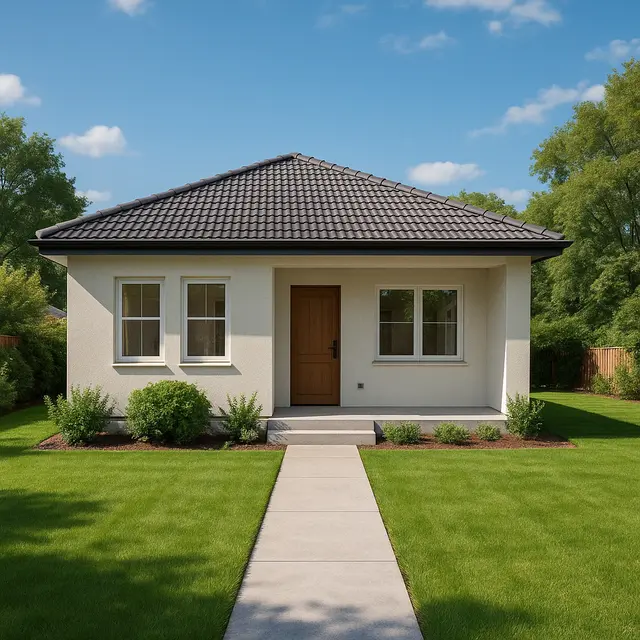 Rumah Sederhana 1 Lantai dengan 2 Kamar Tidur (Foto: Rizka Nur Laily via ChatGPT)