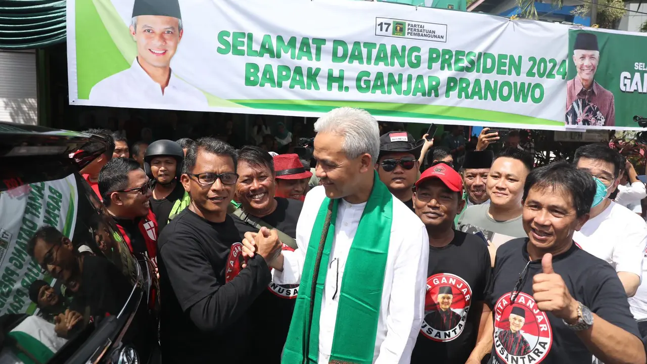 Bakal calon presiden (bacapres) 2024 PDI-P Ganjar Pranowo, berkunjung ke DPW PPP Sulawesi Utara