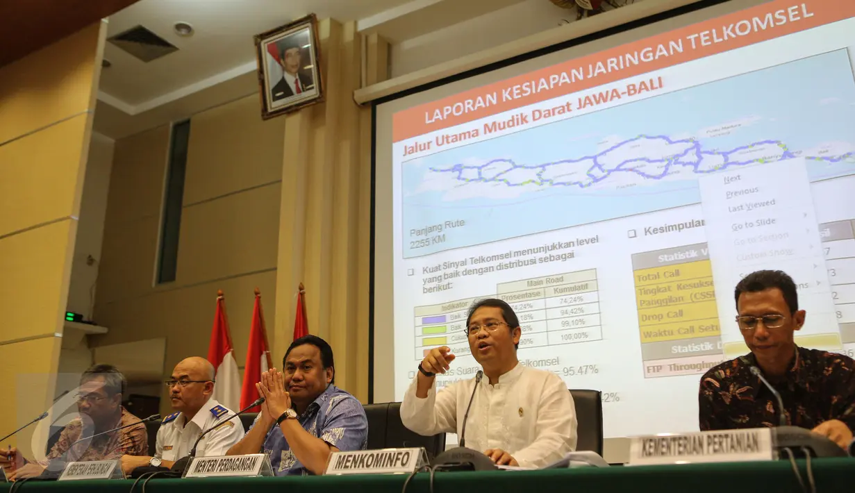 Suasana konferensi pers terkait persiapan pemerintah di Bulan Ramadan dan Idul Fitri 2015, Jakarta, Jumat (19/6/2015). (Liputan6.com/Faizal Fanani)