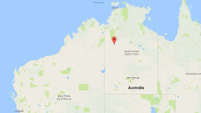 Letak kota terpencil Lajamanu di gurun Australia. (Sumber Google Maps)