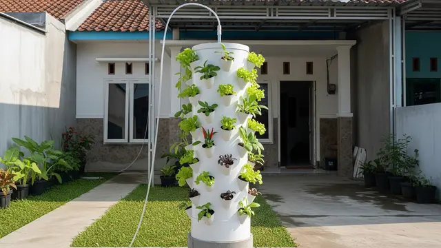 Tower Garden Kombinasi Media Tanam