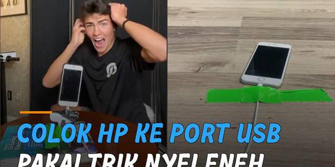 VIDEO: Colok HP ke Port USB Pakai Trik Nyeleneh, Aksi Pemuda Ini Viral