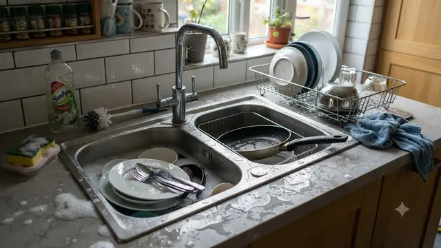 Area Sekitar Wastafel Dapur yang Selalu Basah (AI Generated)