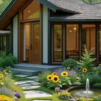 Ilustrasi Desain Rumah Tropis (Sumber Gambar: Meta AI)