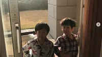 Seoeon dan Seojun waktu liburan di Jeju pada Desember 2018 kemarin. (dok. Instagram @moonjungwon/https://www.instagram.com/p/BrnJ82ZlpOe/Esther Novita Inochi)