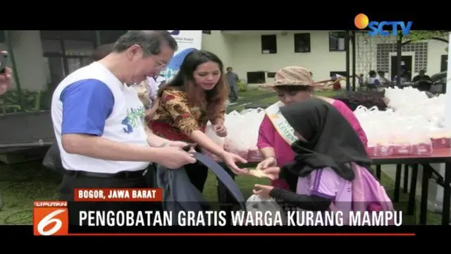 YPP SCTV-Indosiar bersama Yayasan Metropolitan Peduli, gelar pengobatan gratis dan bagi-bagi sembako di Bogor bagi warga kurang mampu.