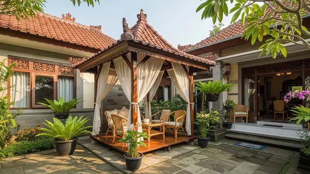 Teras dengan Gazebo