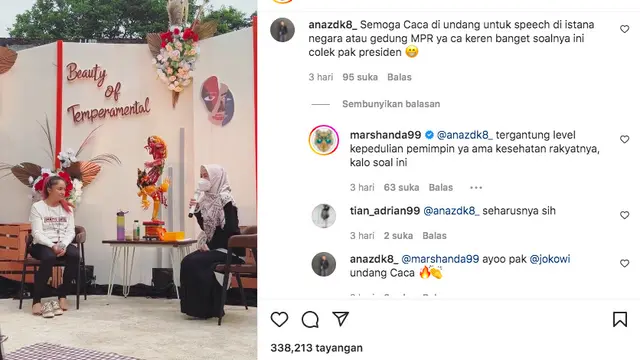Marshanda Mention Langsung Presiden Jokowi, Singgung Soal Kesehatan Mental. (Foto: Instagram @marshanda99)