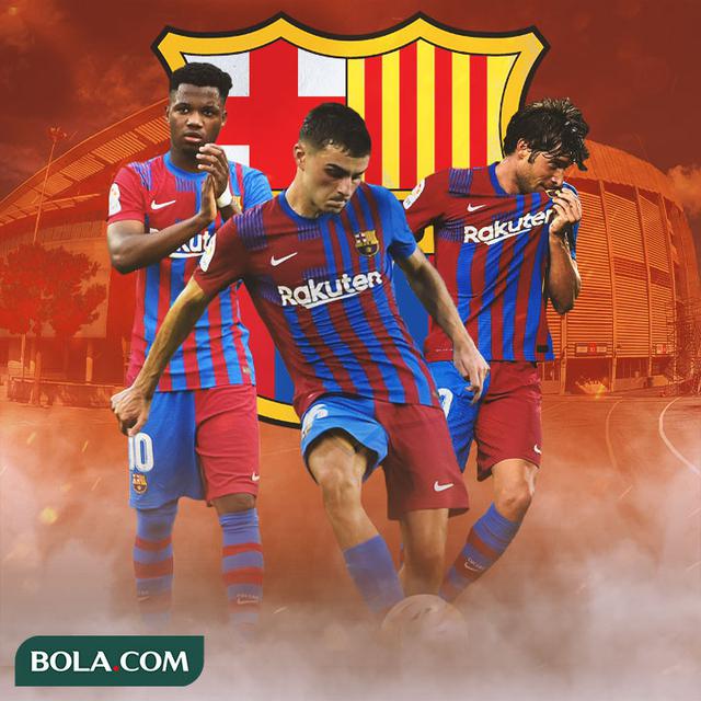 Barcelona - Ansu Pati, Pedri, Sergi Roberto