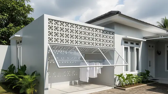 Desain Jemuran dengan Roster dan Kanopi Transparan Anti Lembap/Gemini AI