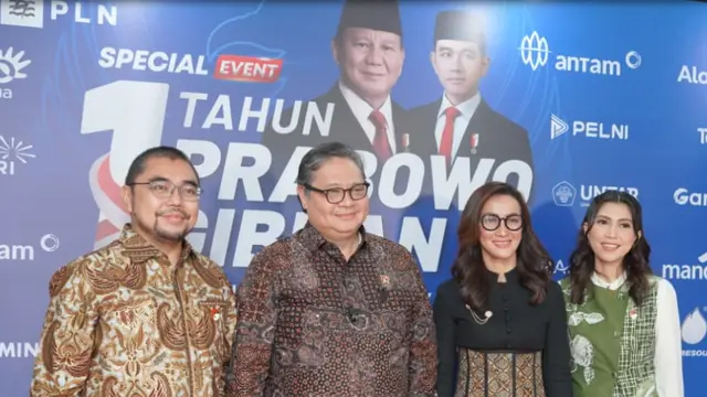Menko Bidang Perekonomian Airlangga Hartarto saat menyampaikan keynote speech dalam acara Garuda TV Indonesia Kita Spesial: 1 Tahun Prabowo-Gibran untuk Indonesia. (Foto: ekon.go.id)