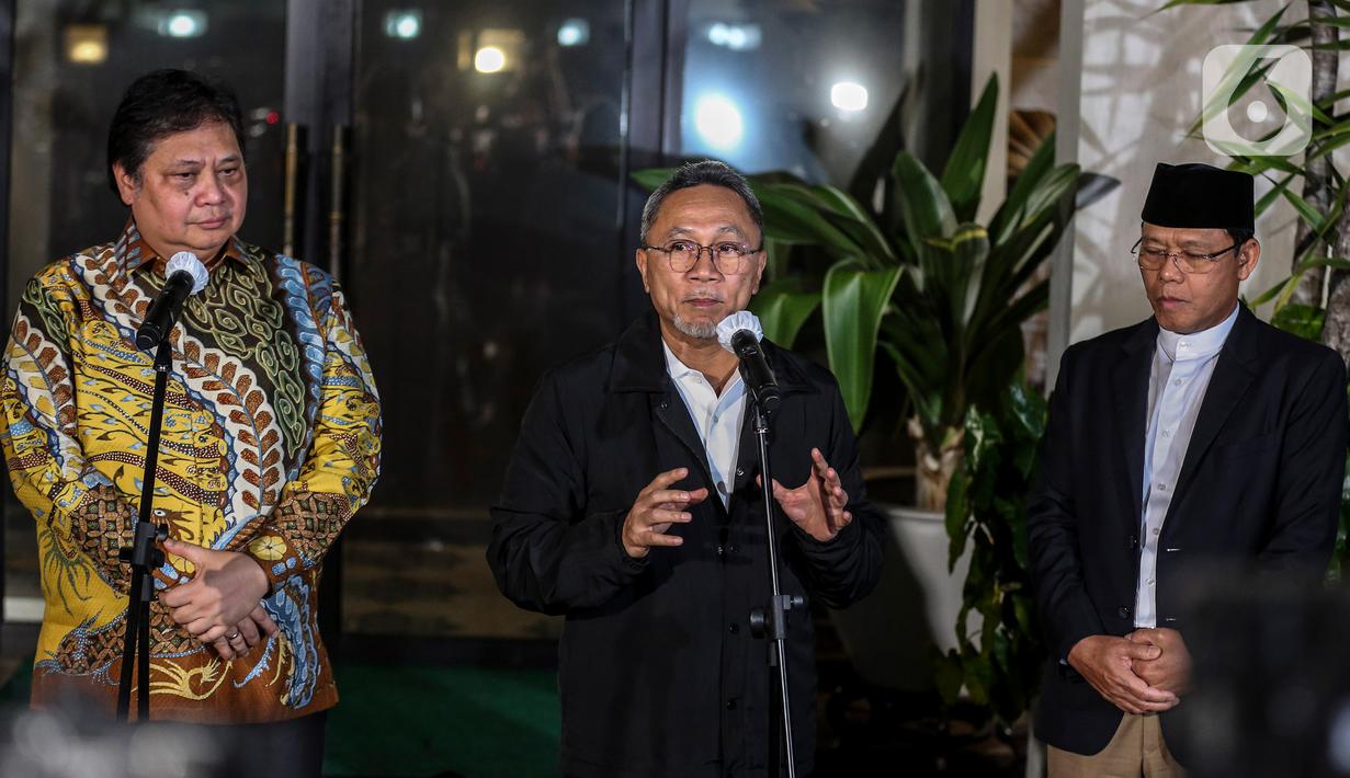 Airlangga menyebut akan ada pertemuan-pertemuan lain antara ketiga partai untuk membicarakan kesepakatan-kesepakatan lainnya. (Liputan6.com/Johan Tallo)