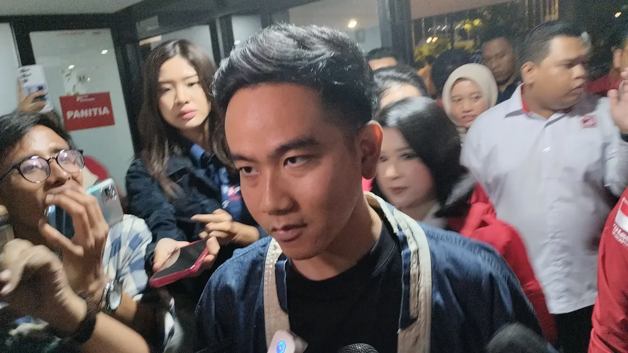 Wali Kota Solo Gibran Rakabuming Raka saat menghadiri acara Kopi Darat Nasional (Kopdarnas) PSI di Tennis Indoor, Senayan, Jakarta Pusat, Selasa (22/8/2023).