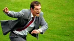 Croation national football team coach Slaven Bilic celebrates after Darijo Srna scored the opening goal against Germany during their Euro 2008 Championships Group B match on June 12, 2008 at Woerthersee stadium in Klagenfurt. AFP PHOTO/VINCENZO PINTO