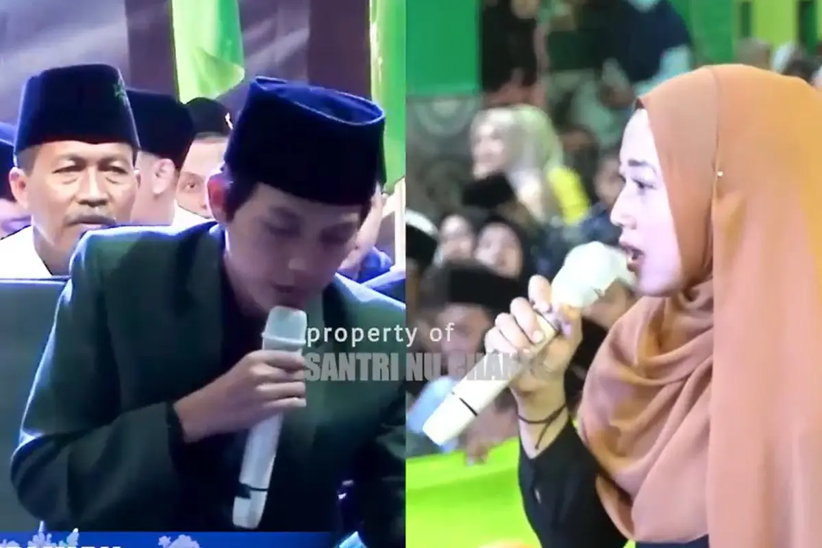 Gus Iqdam sedang bercakap-cakap dengan mamah muda (SS: YT Santri NU Chanel)