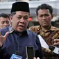 Wakil Ketua DPR RI Fahri Hamzah memberi keterangan usai memenuhi panggilan di Mapolda Metro Jaya, Jakarta, Senin (19/3). Fahri diperiksa sekira pukul 10.00 hingga 13.00. Ia mengaku dicecar 12 pertanyaan oleh penyidik. (Merdeka.com/Iqbal S. Nugroho)