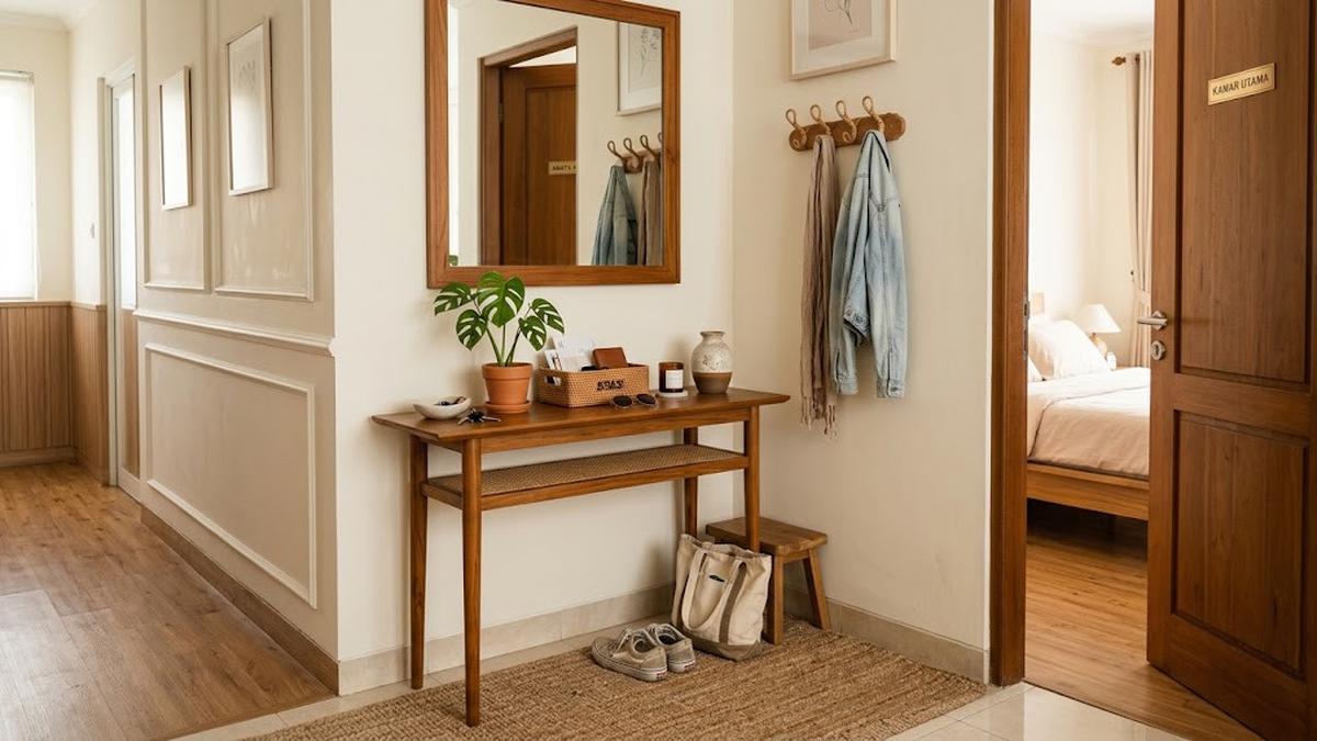 7 Ide Membuat Sudut Rumah Jadi Tempat Menaruh Barang Sebelum Masuk Kamar