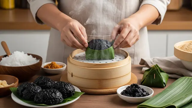 Resep Bolu Ketan Hitam Kukus.