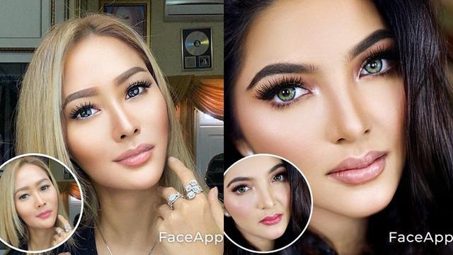 7 Artis Cantik Yang Oplas Pakai Faceapp Iis Dahlia Bak Bintang Bollywood Hot Liputan6 Com