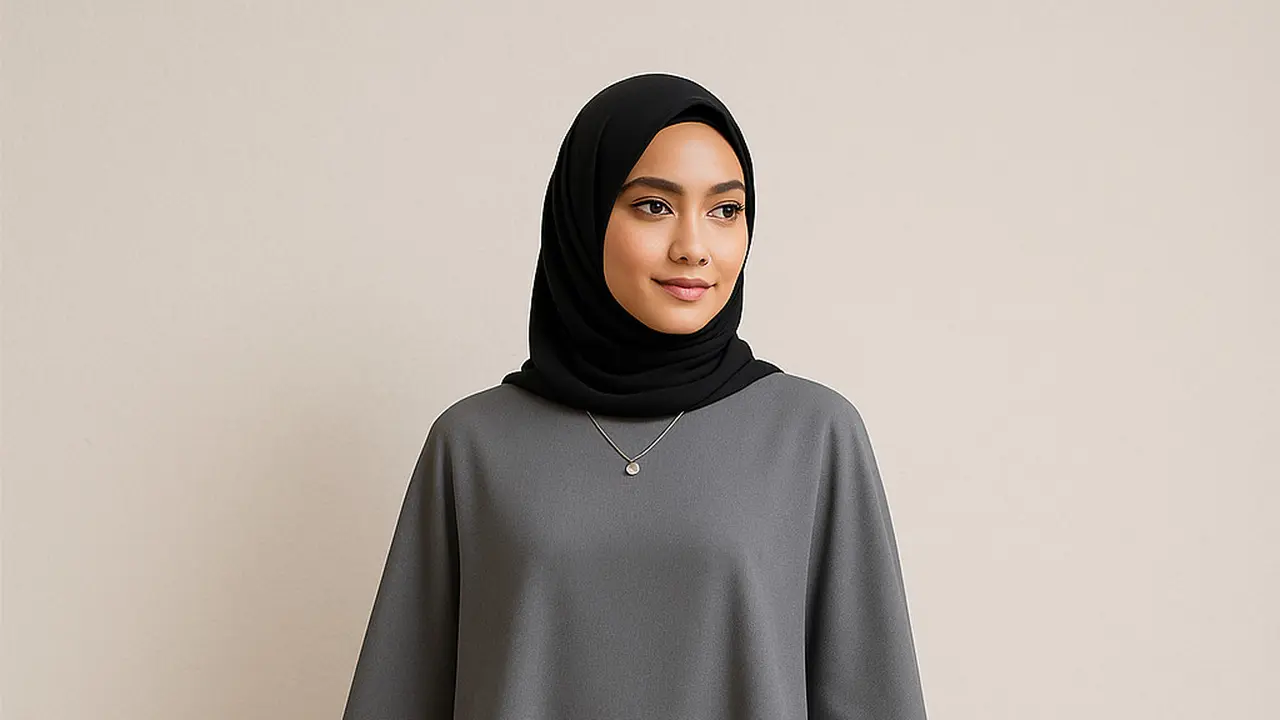 Gamis Cape Modern Warna Netral