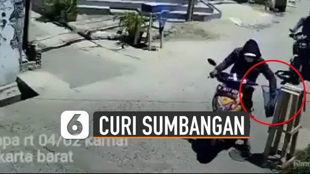 VIDEO: Apes, Aksi Pria Hendak Curi Sumbangan Masjid di Pinggir Jalan Kena Imbasnya