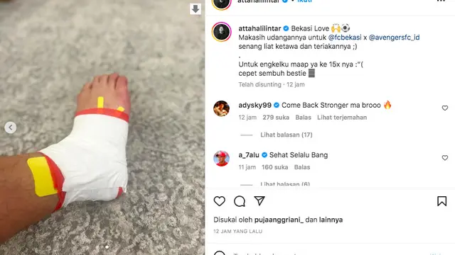 Main Sepak Bola Bareng Avengers FC, Atta Halilintar Kembali Cedera Ankle ke-15 Kalinya