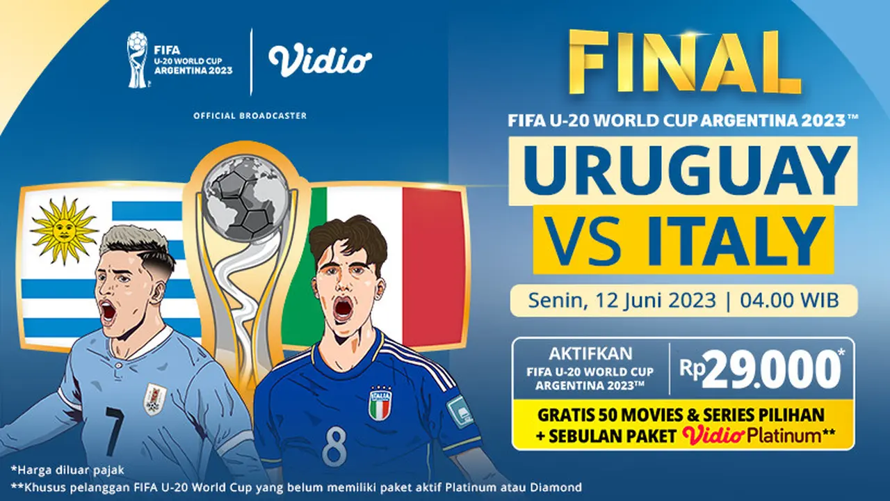 EKSLUSIF di Vidio, Live Streaming Final World Cup U-20 Italia Vs Uruguay, Senin, 12 Juni 2023