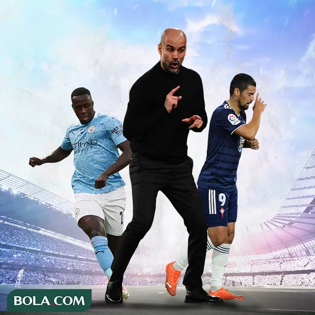 Manchester City - Pep Guardiola, Benjamin Mendy, Nolito