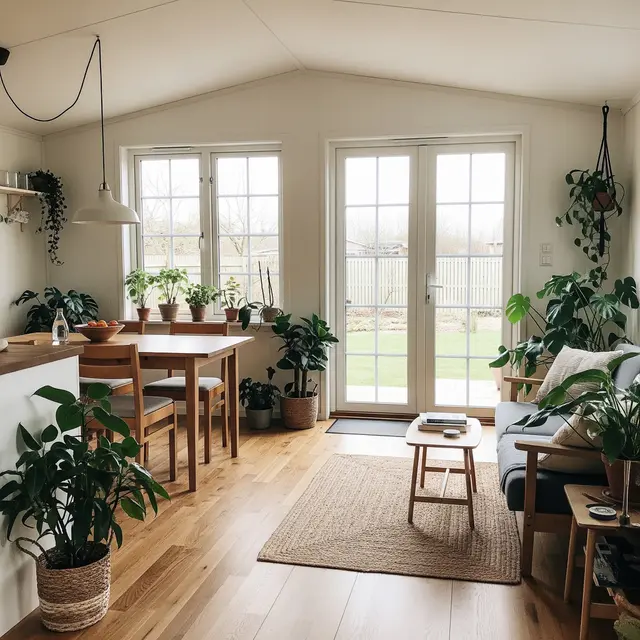 Desain Rumah Kecil Type 45 Skandinavian 1 Lantai dengan Dapur Terbuka (Image by Gemini AI)