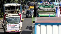 Aksi diikuti ratusan sopir truk yang berasal dari sejumlah wilayah di Indonesia. (Liputan6.com/Herman Zakharia)