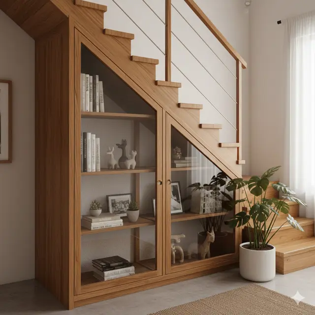 Model Lemari Kaca Bawah Tangga (Foto: Gemini AI)