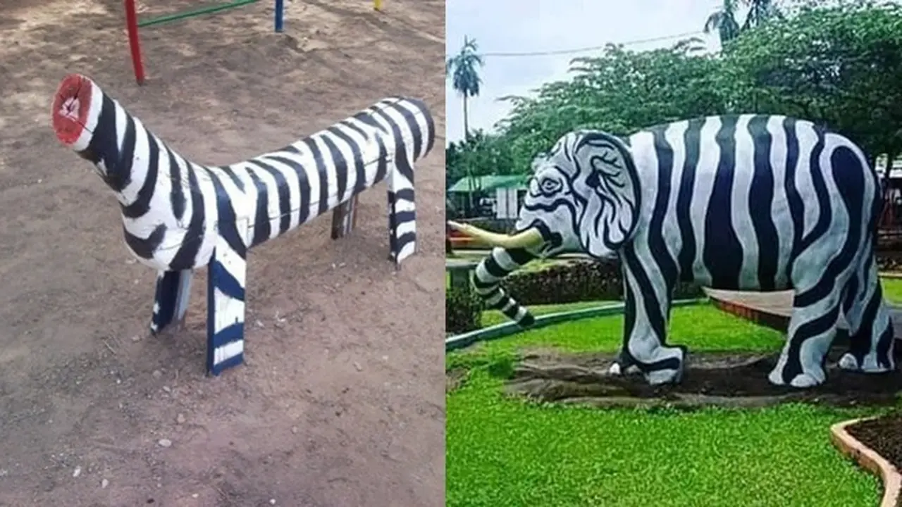6 Patung Motif Zebra Ini Bentuknya di Luar Nalar, Bikin Ngakak