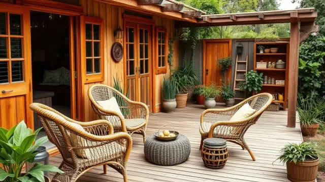 Teras dengan Sentuhan Rustic
