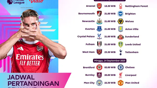 Jadwal pekan keempat Premier League eksklusif di Vidio. (dok. vidio.com)