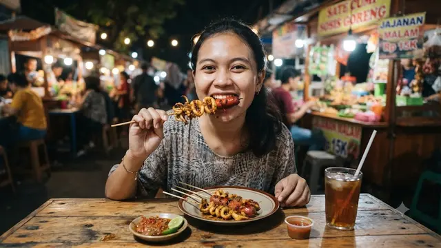 Sate Cumi Sosis Goreng yang Lezat