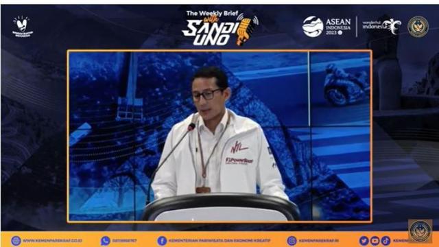 Menpaekraf Sandiaga Uno di The Weekly Bried with Sandi Uno, Senin, 27 Februari 2023