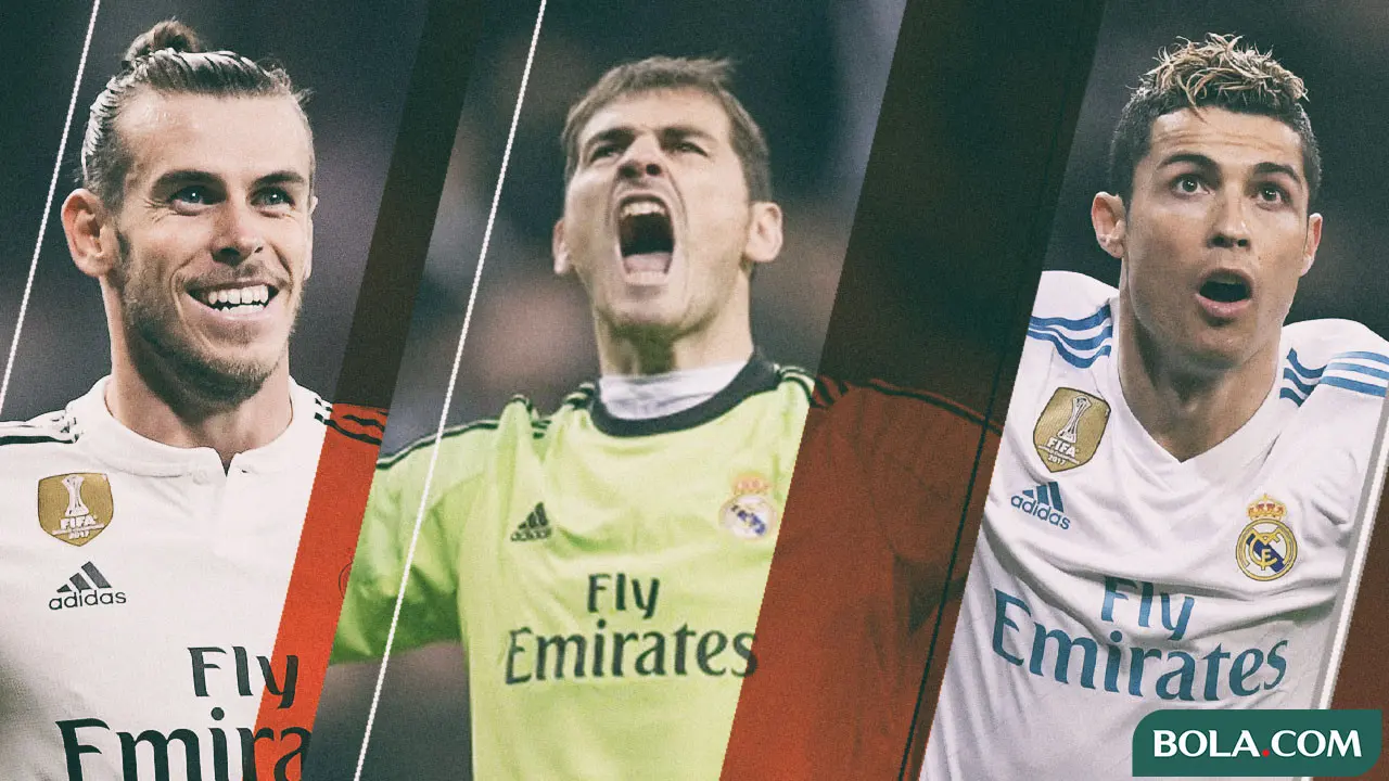 Pemain Real Madrid - Gareth Bale, Iker Casillas, Cristiano Ronaldo