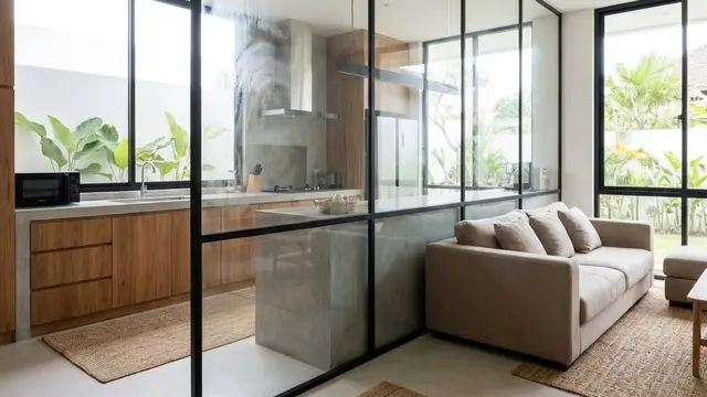 Desain Dapur dan Ruang Tamu Menyatu Agar Rumah Tampak Lega