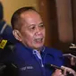 Syarief Hasan menjelaskan pleno tertutup di DPP Partai Demokrat yang digelar selama tiga jam tersebut belum membahas dukungan partai di Pilgub DKI, Jakarta, Senin (6/3). (Liputan6.com/Faizal Fanani)