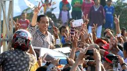 Kehadiran Jokowi mendapat sambutan hangat dari massa kampanye (Liputan6.com/Herman Zakharia)