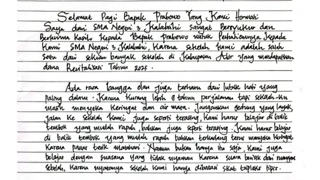 Penggalan Surat untuk Presiden