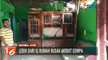 Jumlah rumah rusak di Banyumas, Jawa Tengah, akibat gempa bumi terus bertambah.