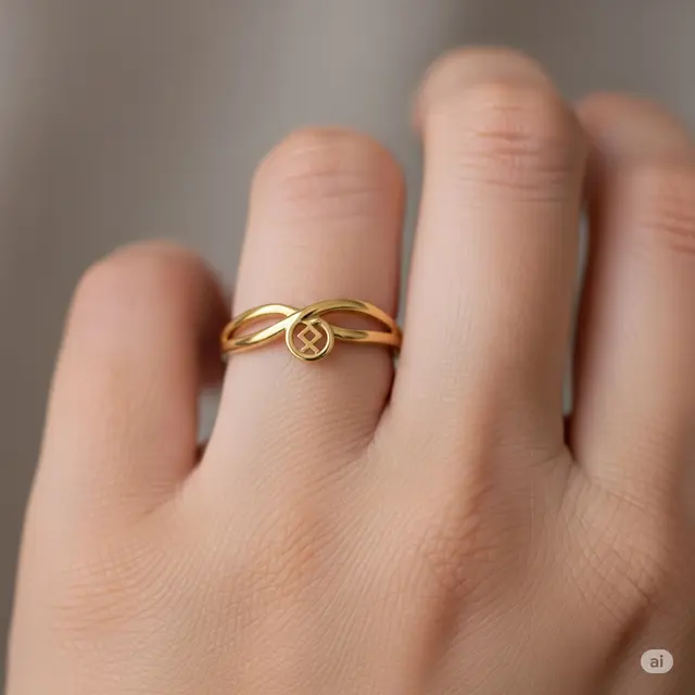Cincin Twist Emblem Modern Simbolis