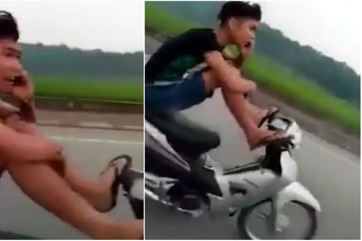 Kendarai Supra Fit Pakai Kaki Sambil Nelpon, Didenda Rp 4,48 Juta