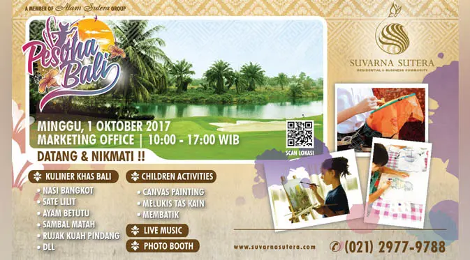 Suvarna Sutera akan menggelar customer gathering bertema Pesona Bali di Marketing Office Suvarna Sutera 