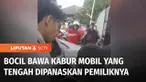 Bocah kelas 1 SD membawa kabur mobil yang mesinnya tengah dipanaskan pemiliknya di kawasan Bangka, Jakarta Selatan. Mobil yang dikemudikan sang bocah berhenti setelah menabrak sejumlah kendaraan lain dan pembatas jalan.