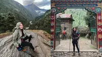 Della Dartyan dalam perjalanan mendaki gunung es (Sumber: Instagram/delladartyan)