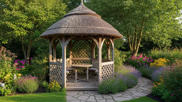 Model Saung Kecil di Kebun untuk Tempat Bersantai Sore Hari/Foto: AI Generated