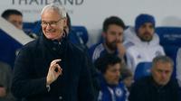 Manajer Leicester City, Claudio Ranieri, pada pertandingan melawan Chelsea, di Stadion King Power, Senin (14/12/2015). (Telegraph). 